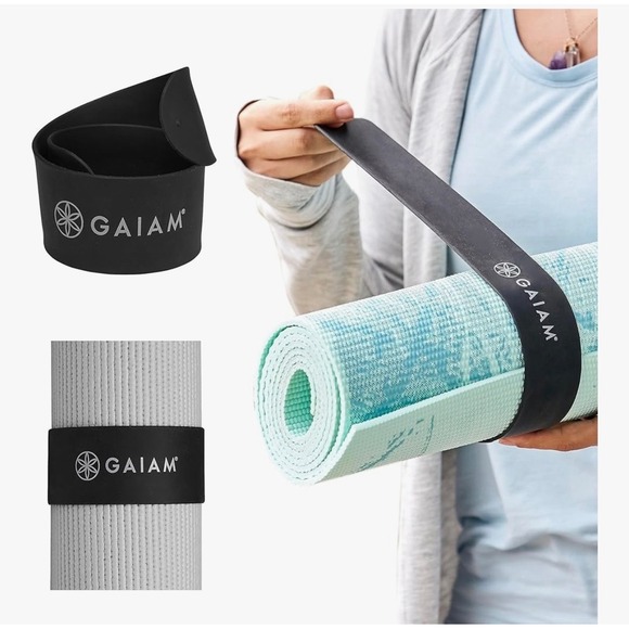 GAIAM Accessories - Gaiam Yoga Mat Straps Set of 4 Black Adjustable Carrying Holders